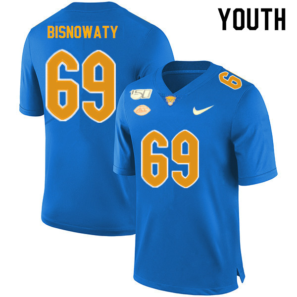 2019 Youth #69 Adam Bisnowaty Pitt Panthers College Football Jerseys Sale-Royal